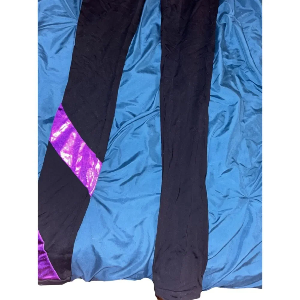 Motionwear Black & Purple Metallic Dance / Performance Leggings – Adult Small